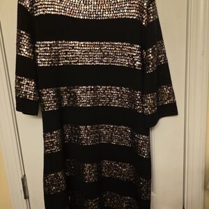 Nanette Lepore Black and Gold Sequin Dress